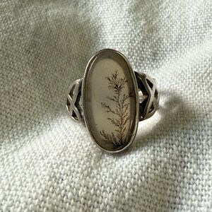 Dendritic Agate Sterling Silver 925 Celtic Ring